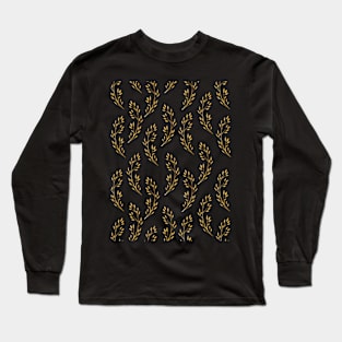 Beautiful Golden Leaves Branch Pattern Long Sleeve T-Shirt